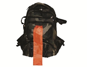 Camo Backpack with Orange Pull-Out Flag