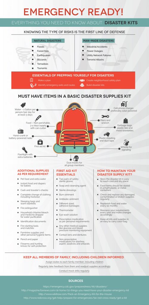 How to Build a Disaster Kit Infographic