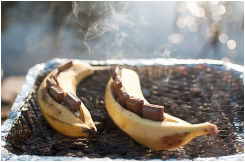 Camping Hack #7 Satisfy Your Sweet Tooth with this Banana + Mars Bar Dessert
